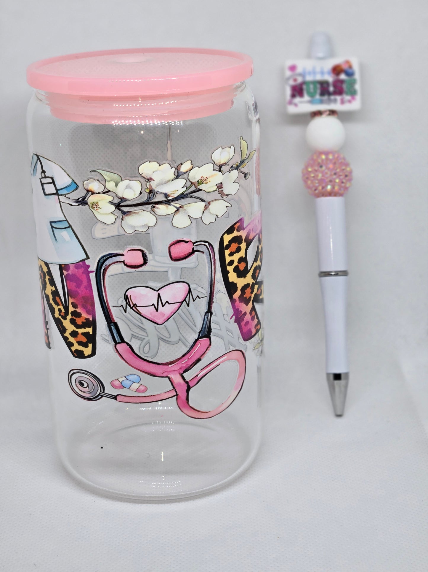 Nurse life glass cupand pen set...ooopsie