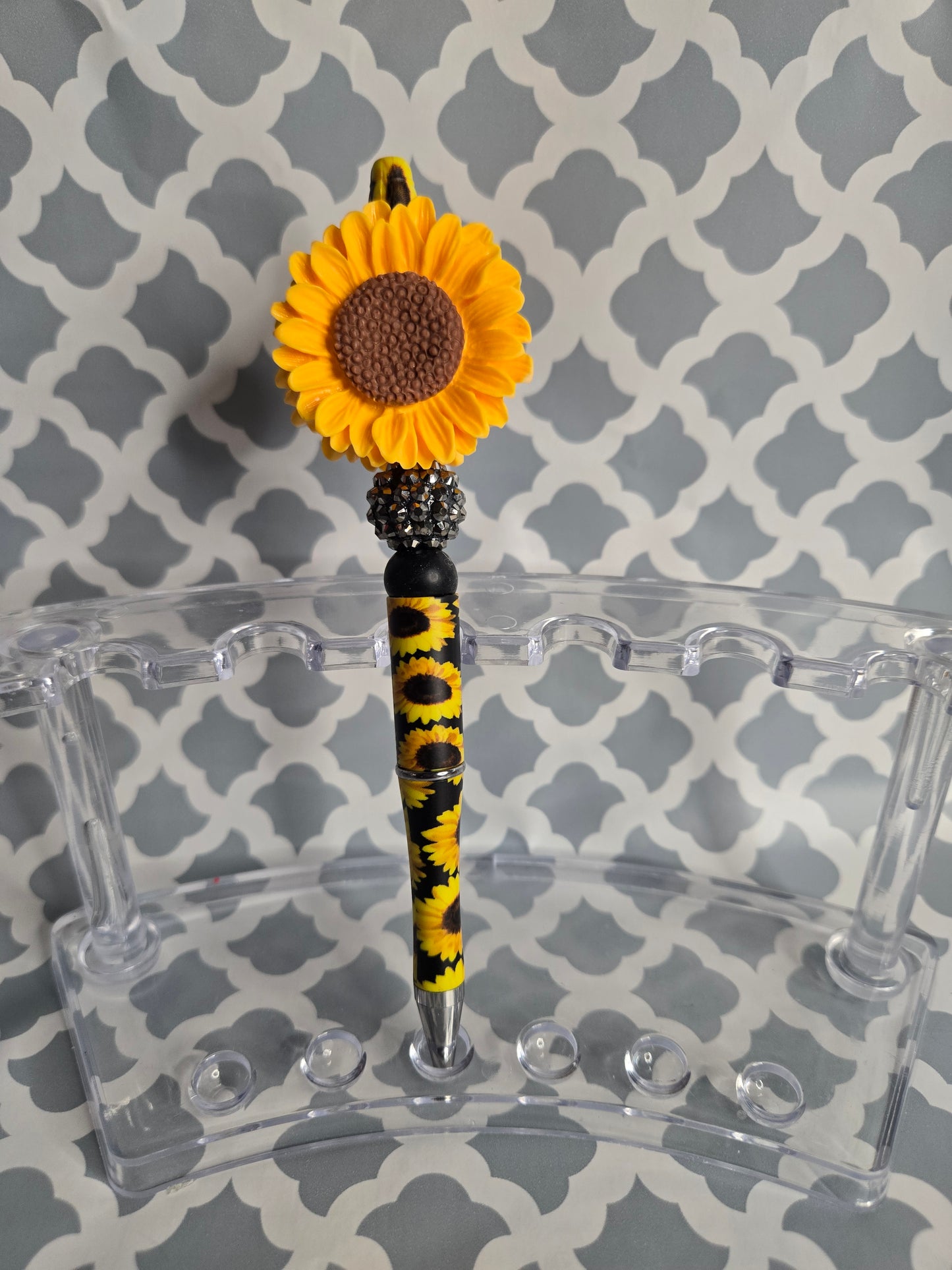 Sunflower power beaded pen