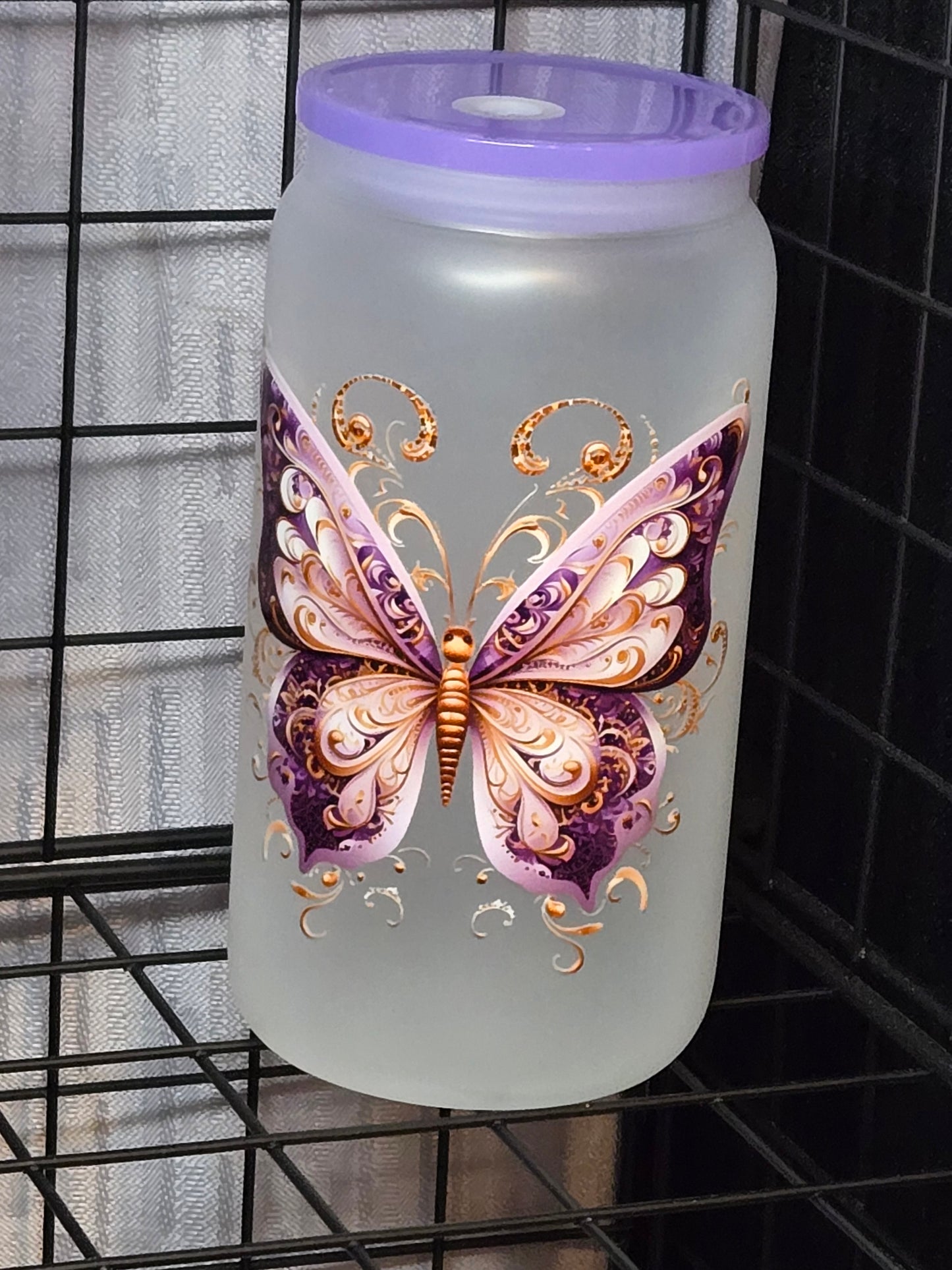 Butterfly Glass Cup