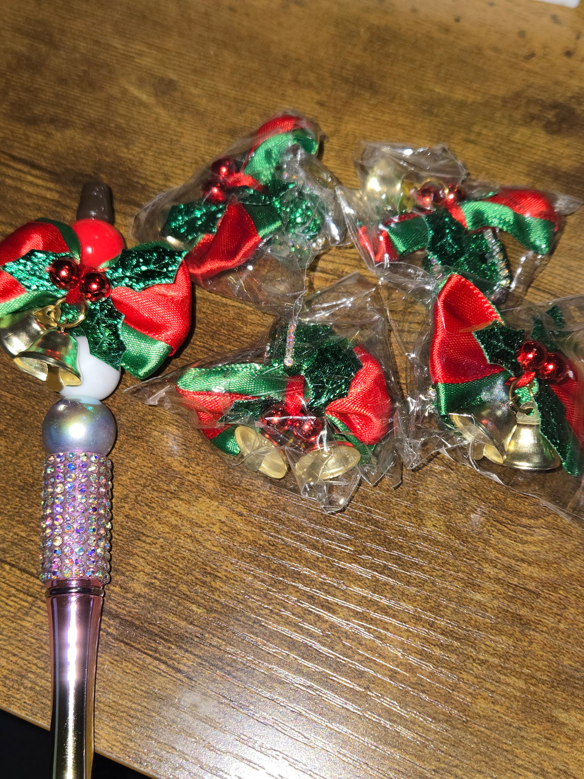 Christmas jingle bow beads